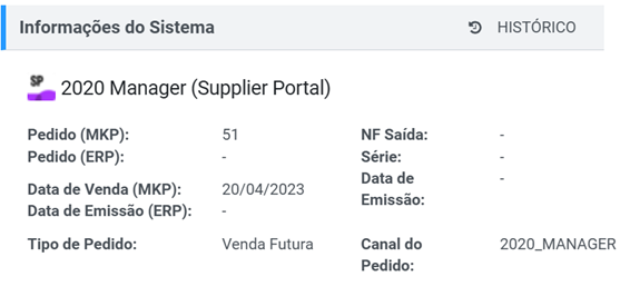 Tipo de pedido Venda Futura